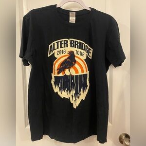 Alter Bridge 2016 Tour T-shirt Sz L Black w/Crow Graphic US/European Tour Cities